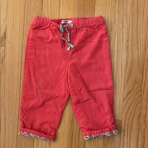 Pink corduroy pants with floral lining